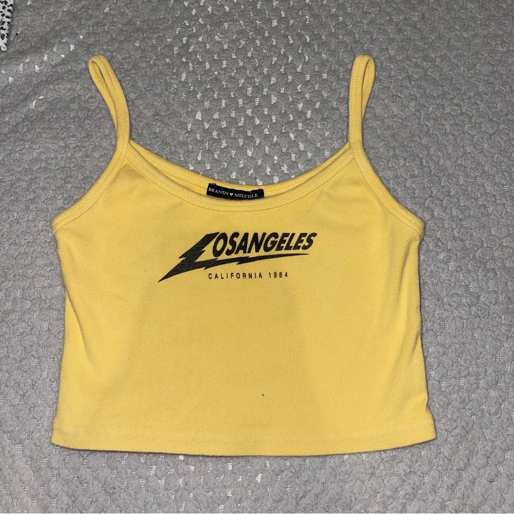 Brandy Melville Yellow Los Angeles tank